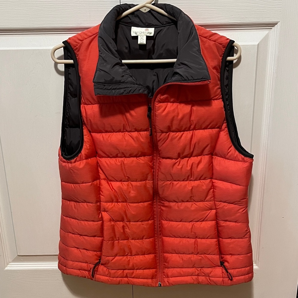 Tangerine Women's Orange/Grey Quilted Vest